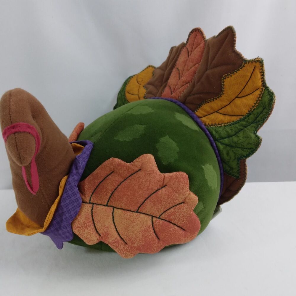 Hallmark Plush Stuffed Turkey Thanksgiving Table Decor Fall Colors - Picture 3 of 11